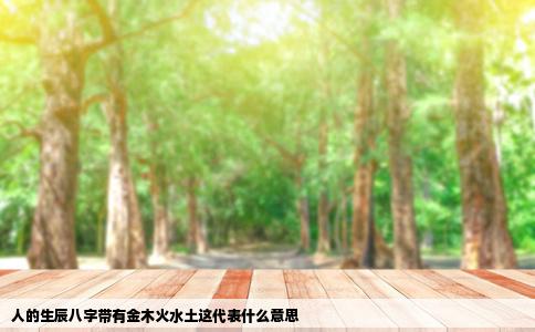人的生辰八字带有金木火水土这代表什么意思