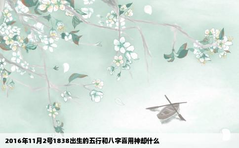 2016年11月2号1838出生的五行和八字喜用神却什么