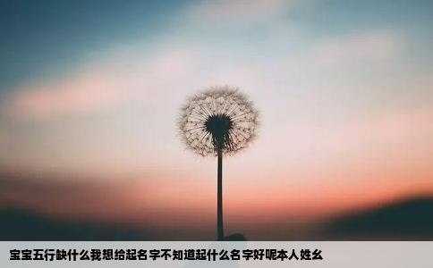宝宝五行缺什么我想给起名字不知道起什么名字好呢本人姓幺