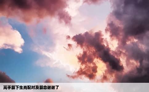 高手算下生肖配对及算命谢谢了