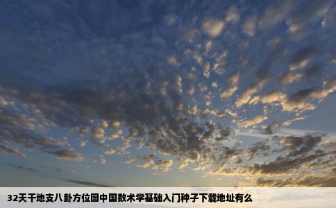 32天干地支八卦方位图中国数术学基础入门种子下载地址有么