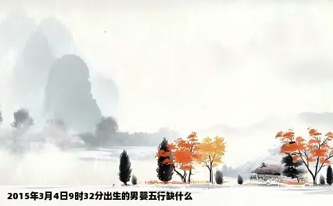 2015年3月4日9时32分出生的男婴五行缺什么