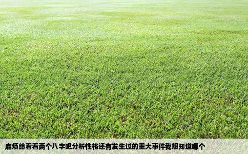 麻烦给看看两个八字吧分析性格还有发生过的重大事件我想知道哪个