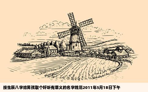 按生辰八字给男孩取个好听有意义的名字姓范2011年5月18日下午