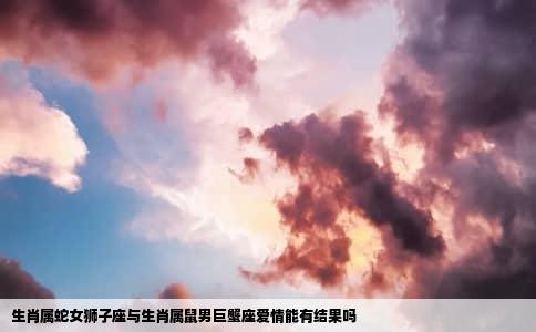 生肖属蛇女狮子座与生肖属鼠男巨蟹座爱情能有结果吗