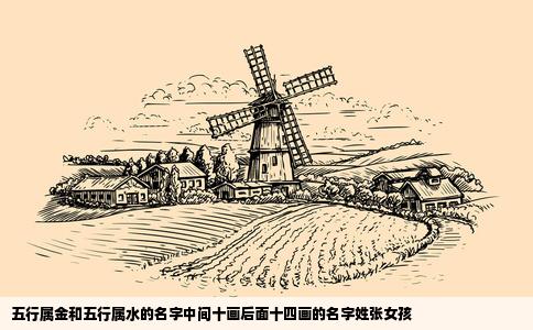 五行属金和五行属水的名字中间十画后面十四画的名字姓张女孩