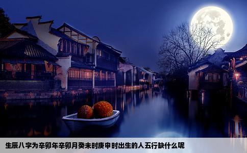 生辰八字为辛卯年辛卯月癸未时庚申时出生的人五行缺什么呢