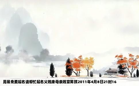 周易免费起名请帮忙起名父姓唐母亲姓宫男孩2011年4月8日21时16