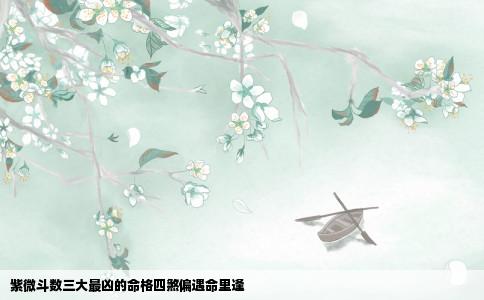 紫微斗数三大最凶的命格四煞偏遇命里逢
