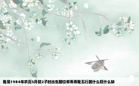 我是1984年农历5月初2子时出生那位帮看看我五行属什么旺什么缺