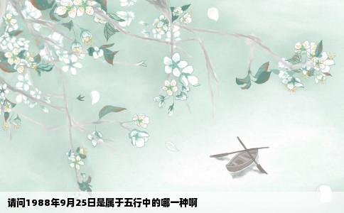 请问1988年9月25日是属于五行中的哪一种啊