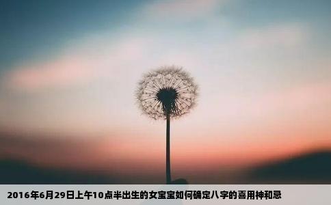 2016年6月29日上午10点半出生的女宝宝如何确定八字的喜用神和忌