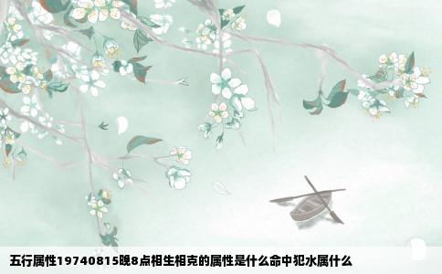 五行属性19740815晚8点相生相克的属性是什么命中犯水属什么