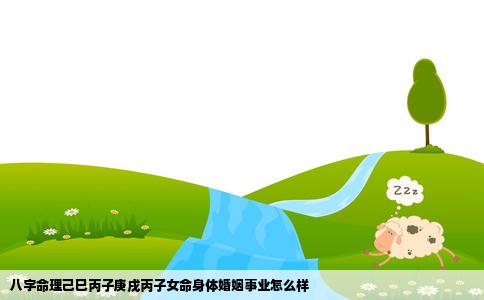 八字命理己巳丙子庚戌丙子女命身体婚姻事业怎么样