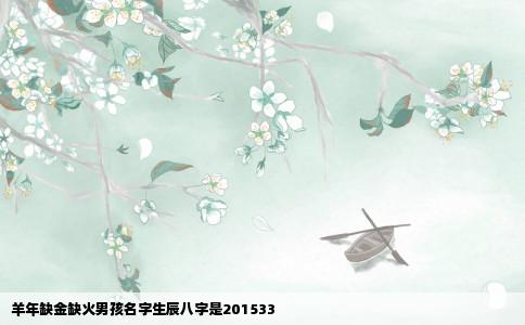 羊年缺金缺火男孩名字生辰八字是201533