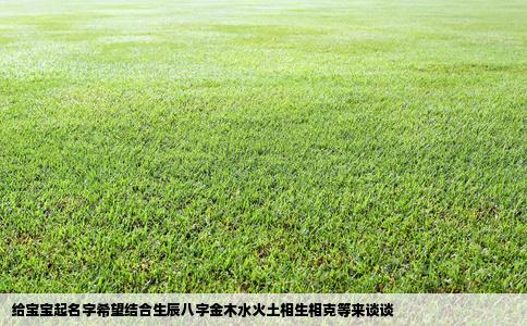 给宝宝起名字希望结合生辰八字金木水火土相生相克等来谈谈