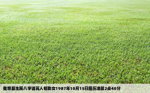 我想算生辰八字请高人帮助女1987年10月15日阳历凌晨2点40分