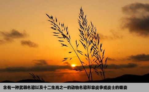 含有一种武器名称以及十二生肖之一的动物名称形容战争或战士的雄姿