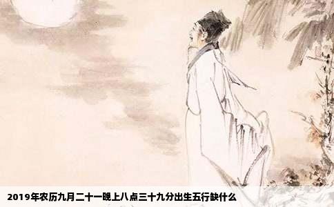 2019年农历九月二十一晚上八点三十九分出生五行缺什么