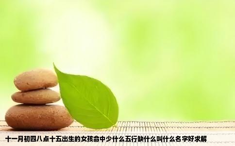 十一月初四八点十五出生的女孩命中少什么五行缺什么叫什么名字好求解