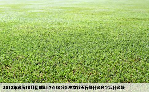 2012年农历10月初5晚上7点30分出生女孩五行缺什么名字起什么好