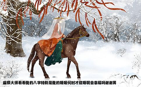 麻烦大师看看我的八字特别是我的婚姻何时才结婚啊会幸福吗谢谢男