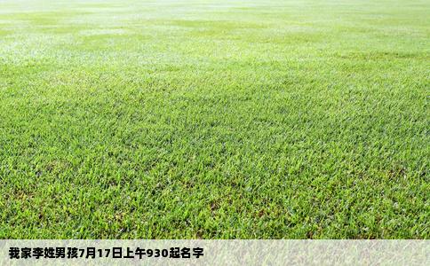 我家李姓男孩7月17日上午930起名字