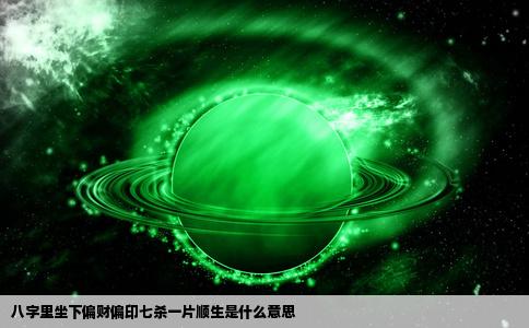 八字里坐下偏财偏印七杀一片顺生是什么意思