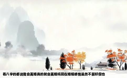 看八字的都说我会离婚真的就会离婚吗现在婚姻感情虽然不算好但也