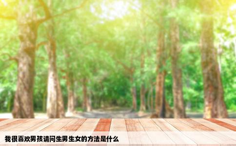 我很喜欢男孩请问生男生女的方法是什么