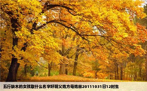 五行缺木的女孩取什么名字好啊父姓方母姓林20111031日12时生