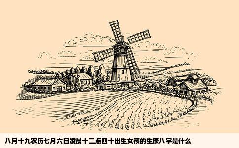 八月十九农历七月六日凌晨十二点四十出生女孩的生辰八字是什么