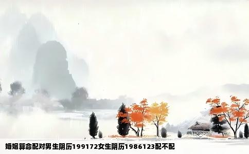 婚姻算命配对男生阴历199172女生阴历1986123配不配