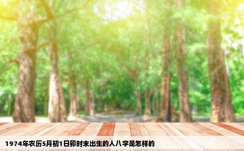 1974年农历5月初1日卯时末出生的人八字是怎样的