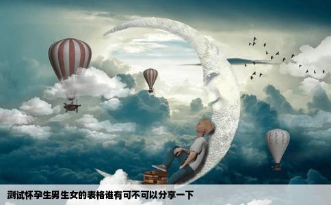 测试怀孕生男生女的表格谁有可不可以分享一下