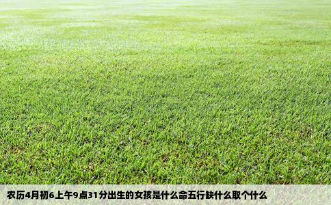 农历4月初6上午9点31分出生的女孩是什么命五行缺什么取个什么