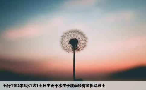 五行1金2木3水1火1土日主天干水生于秋季须有金相助忌土