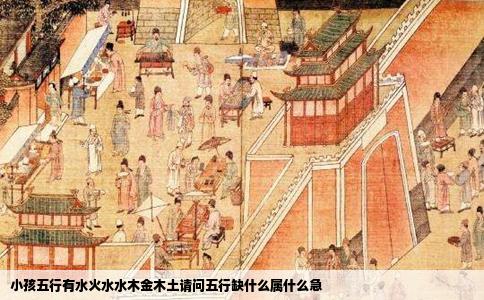 小孩五行有水火水水木金木土请问五行缺什么属什么急