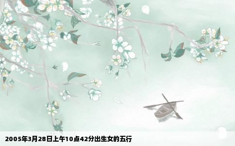 2005年3月28日上午10点42分出生女的五行