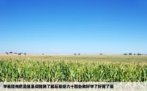 学易经先把周易系词背熟了解后易经六十四卦就好学了好背了是