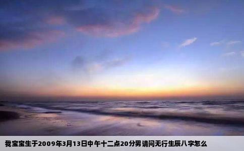 我宝宝生于2009年3月13日中午十二点20分男请问无行生辰八字怎么