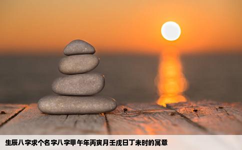 生辰八字求个名字八字甲午年丙寅月壬戌日丁未时的寓意