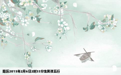 阳历2015年2月6日2时33分生男孩五行