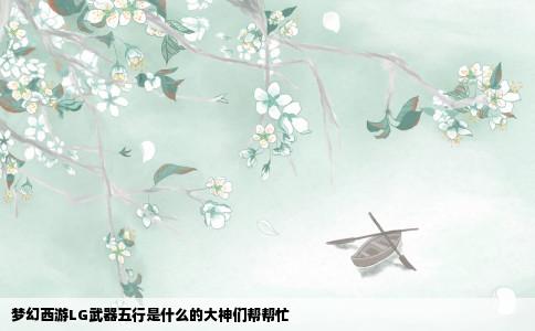 梦幻西游LG武器五行是什么的大神们帮帮忙