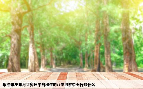 甲午年壬申月丁卯日午时出生的八字四柱中五行缺什么