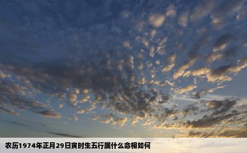 农历1974年正月29日寅时生五行属什么命相如何