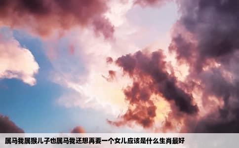 属马我属猴儿子也属马我还想再要一个女儿应该是什么生肖最好