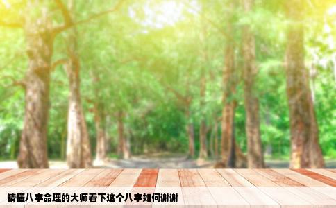 请懂八字命理的大师看下这个八字如何谢谢