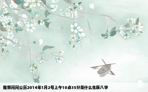 我想问问公历2014年1月2号上午10点35分是什么生辰八字