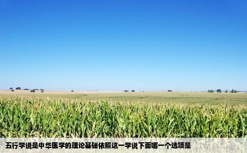 五行学说是中华医学的理论基础依照这一学说下面哪一个选项是